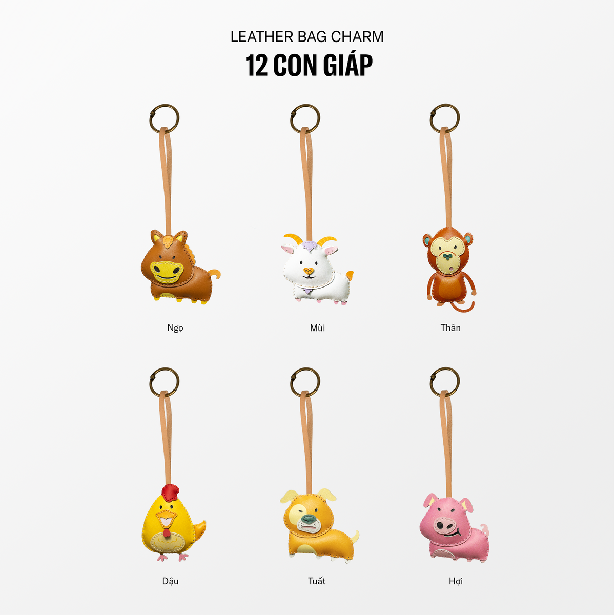 Móc Khóa Da Chủ Đề 12 Con Giáp