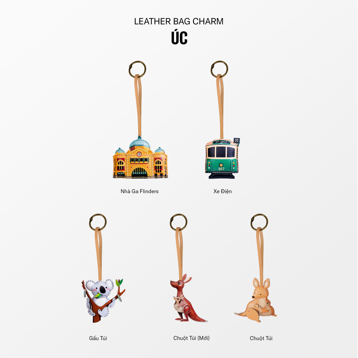 Móc Khoá Da Chủ Đề Nước Úc