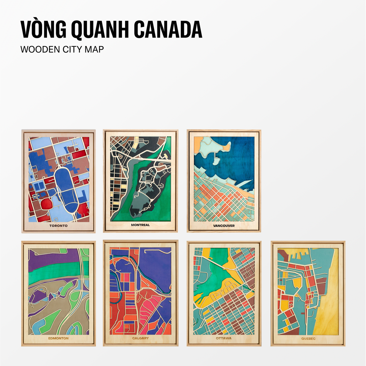 Bản Đồ Tranh Gỗ - Canada
