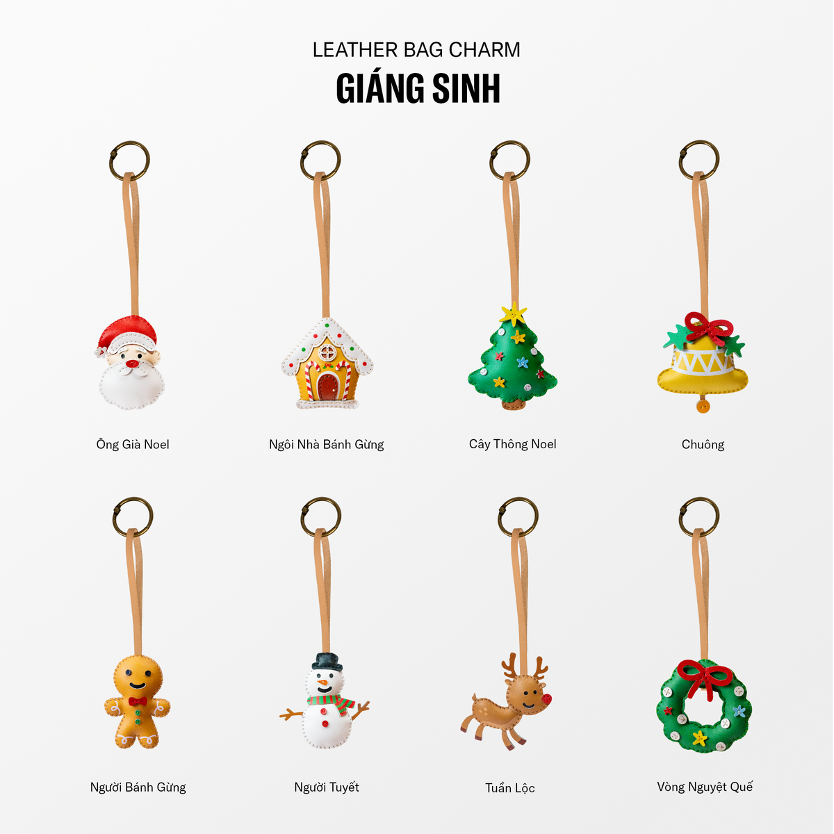 Móc Khóa Da Chủ Đề Giáng Sinh