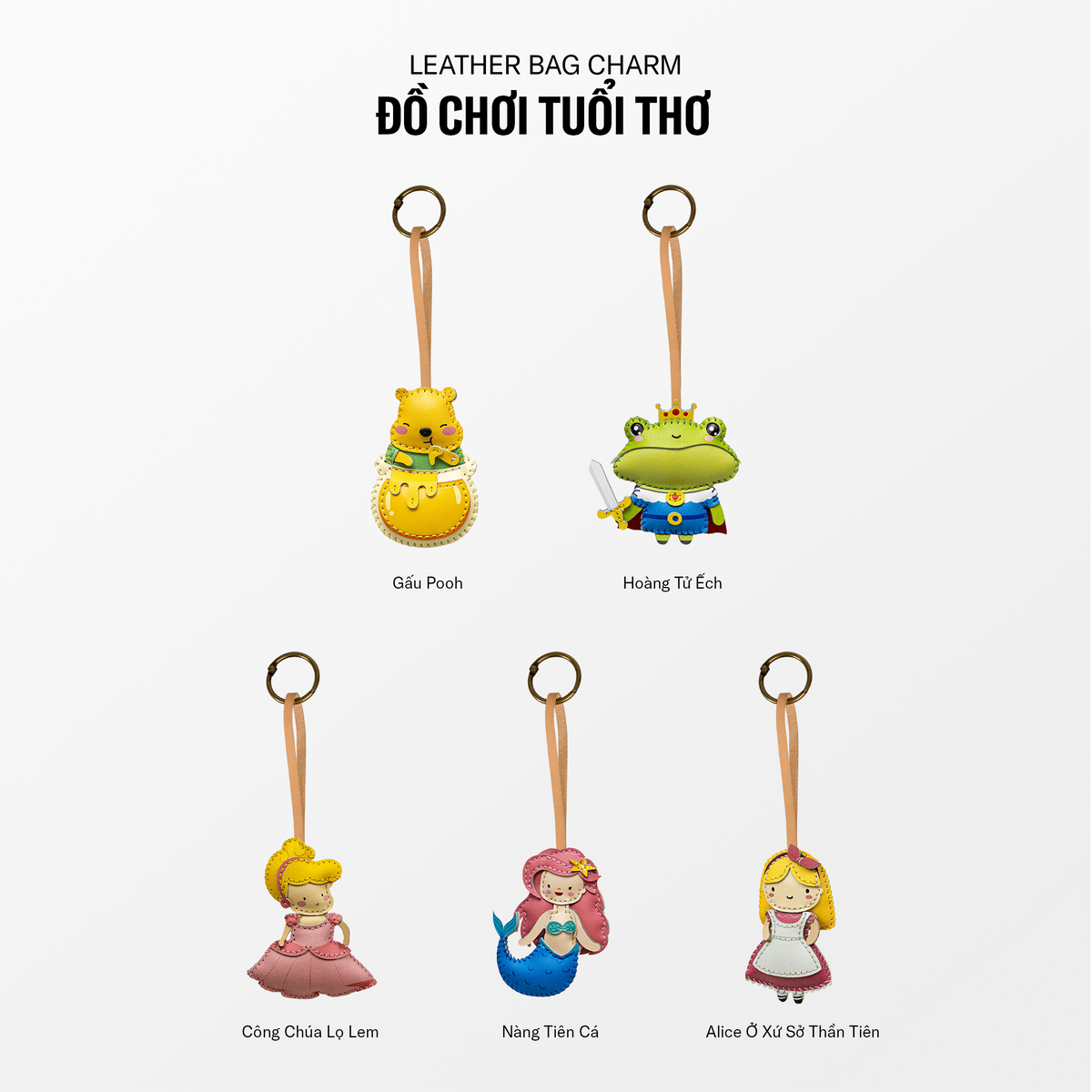 Móc Khóa Da Chủ Đề Nhân Vật Tuổi Thơ