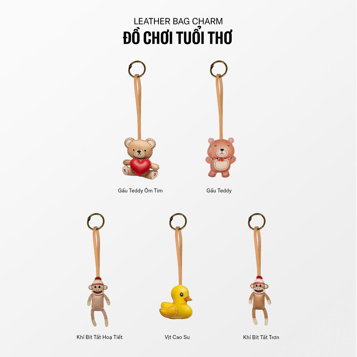 Móc Khóa Da Chủ Đề Đồ Chơi Tuổi Thơ