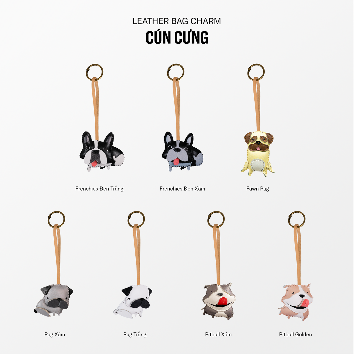 Móc Khóa Da Chủ Đề Cún Cưng