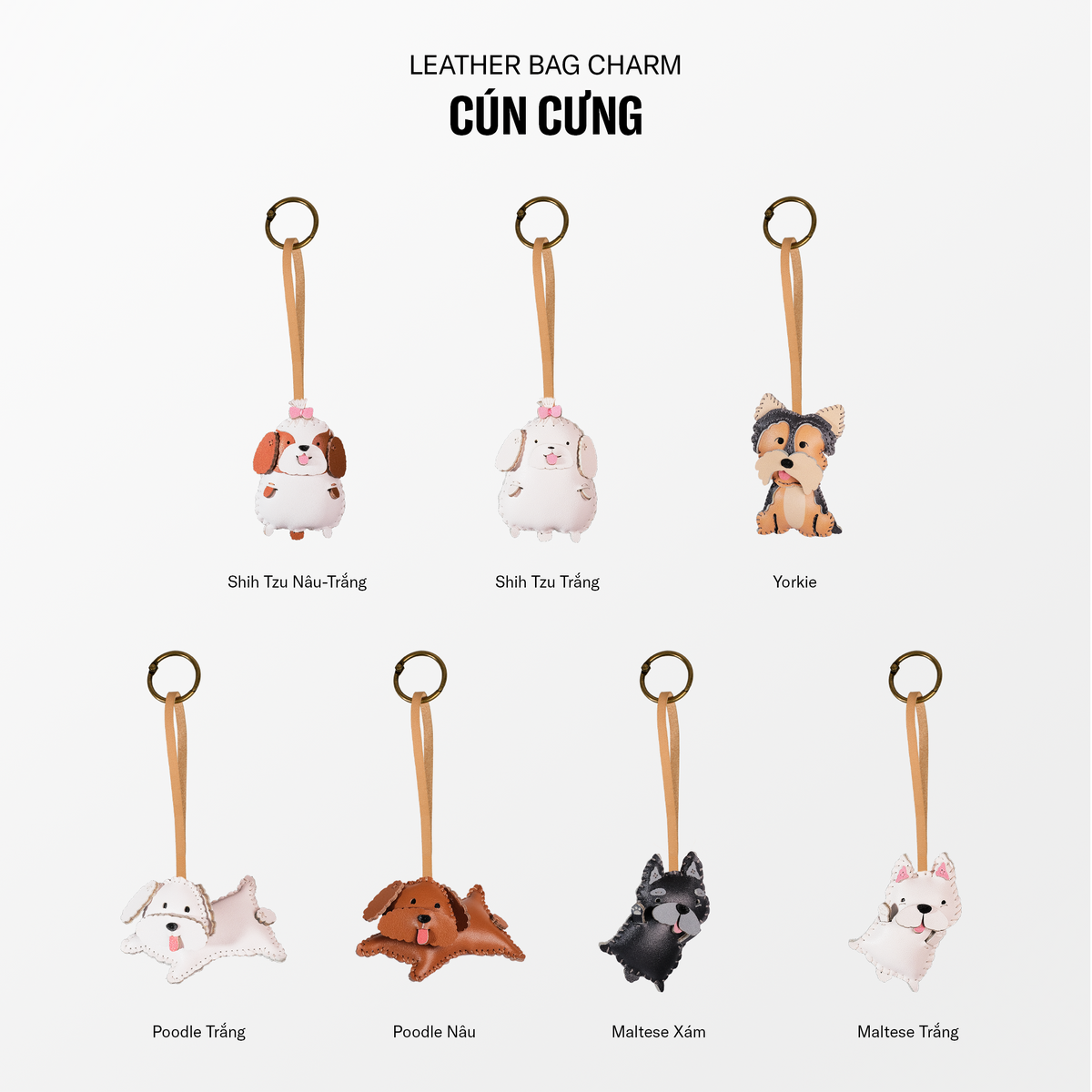 Móc Khóa Da Chủ Đề Cún Cưng