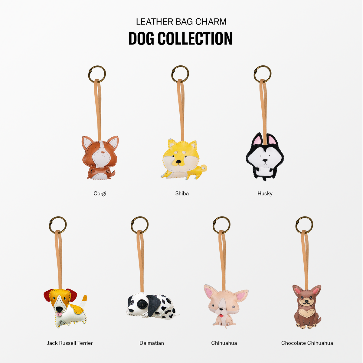 Móc Khóa Da Chủ Đề Cún Cưng