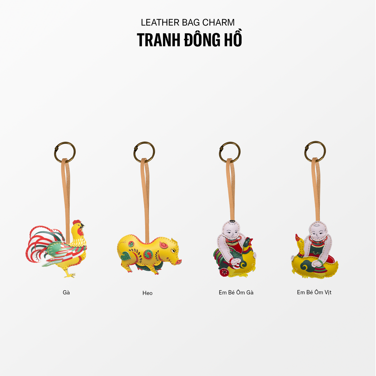 Móc Khóa Da Chủ Đề Tranh Đông Hồ