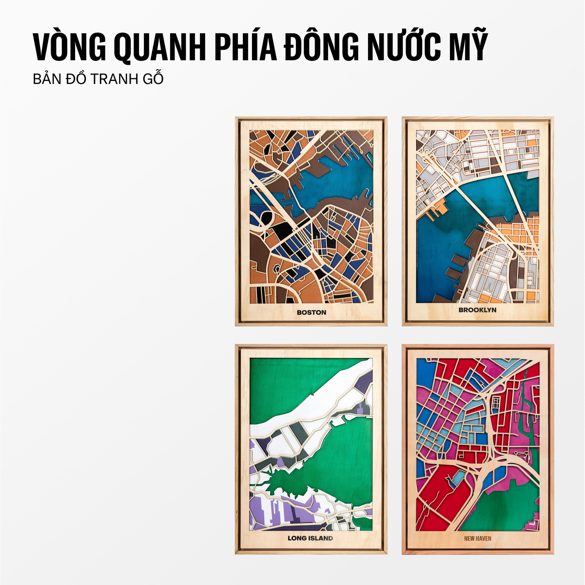 Bản Đồ Tranh Gỗ - Phía Đông Nước Mỹ