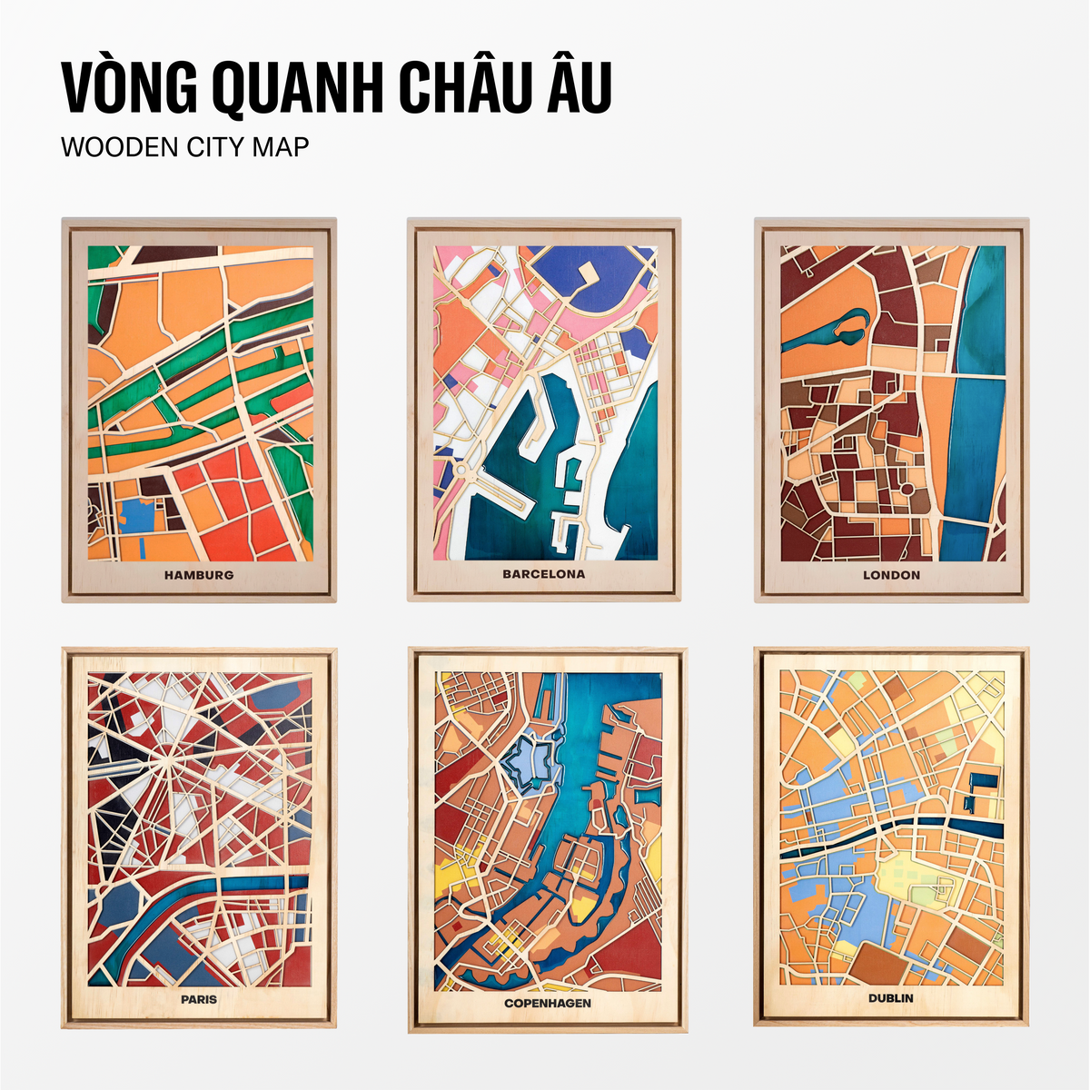 Bản Đồ Tranh Gỗ - Châu Âu