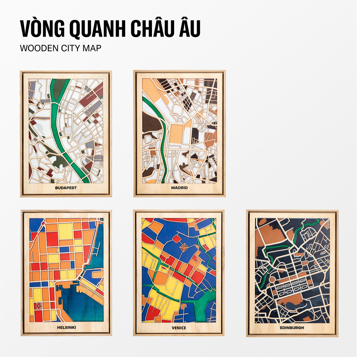 Bản Đồ Tranh Gỗ - Châu Âu