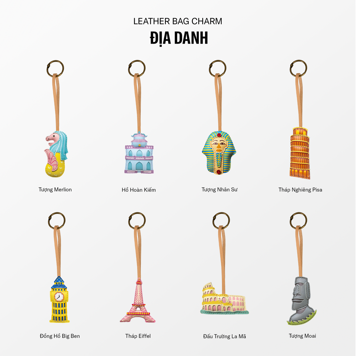 Móc Khóa Da Chủ Đề Địa Danh