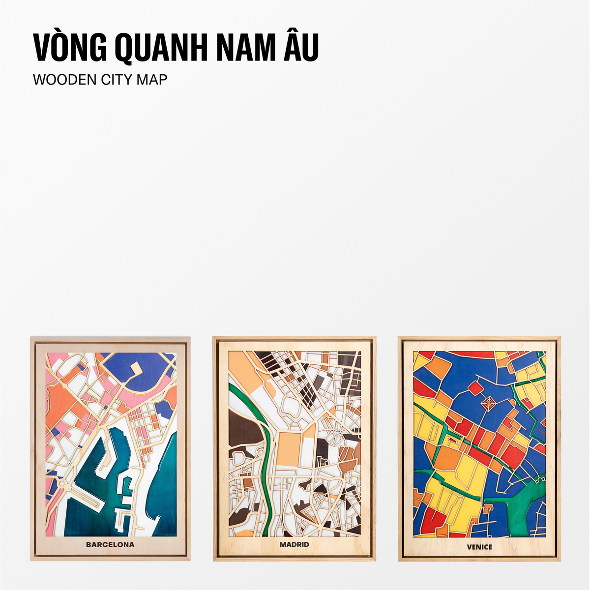 Bản Đồ Tranh Gỗ - Phía Nam Châu Âu