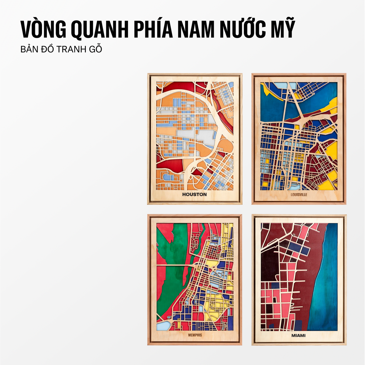 Bản Đồ Tranh Gỗ - Phía Nam Nước Mỹ