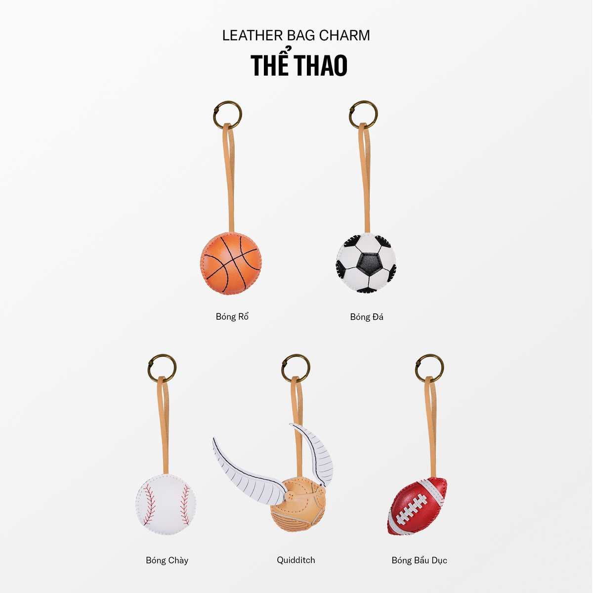 Móc Khóa Da Chủ Đề Thể Thao