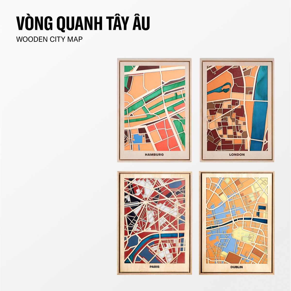 Bản Đồ Tranh Gỗ - Phía Tây Châu Âu
