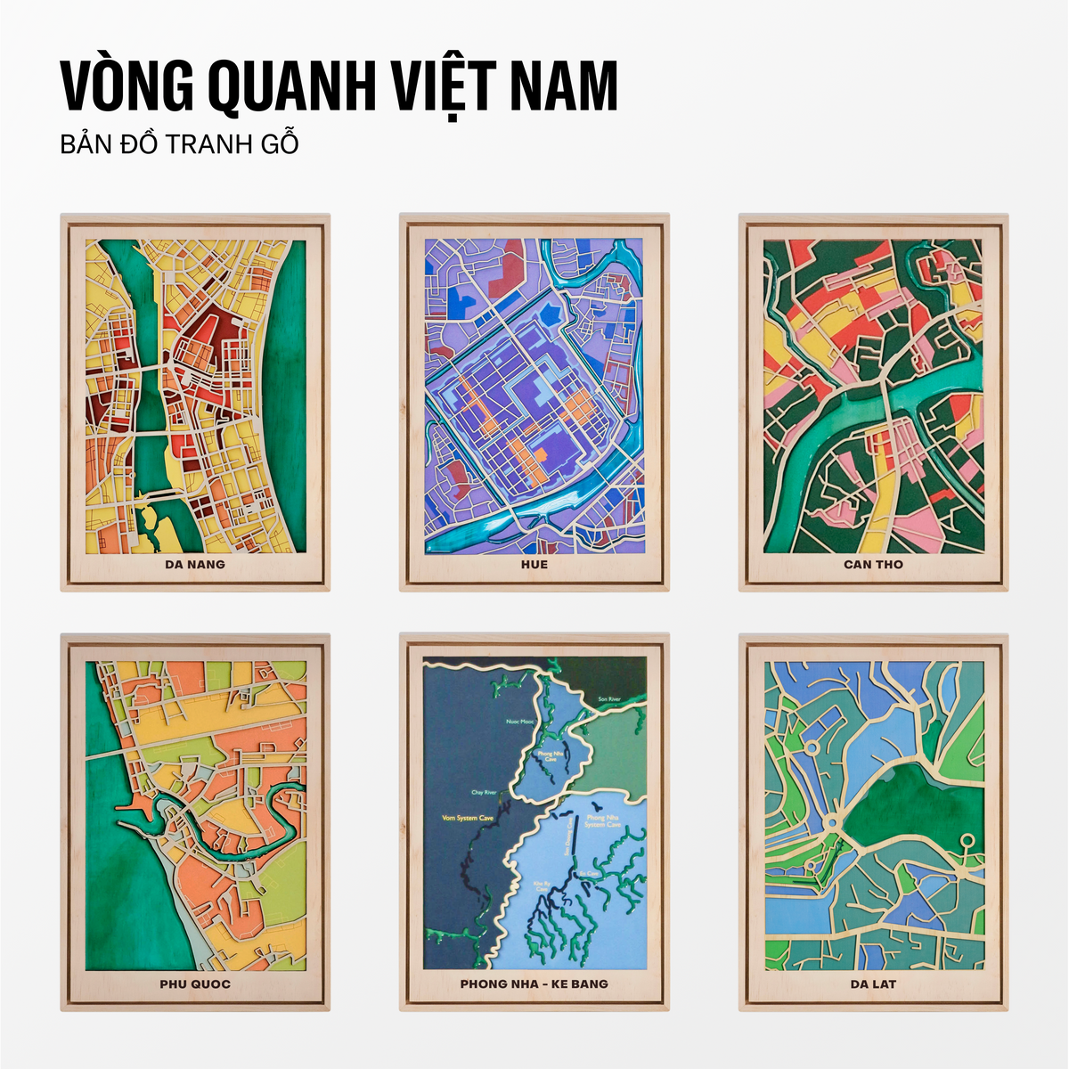 Bản Đồ Tranh Gỗ Vòng Quanh Việt Nam