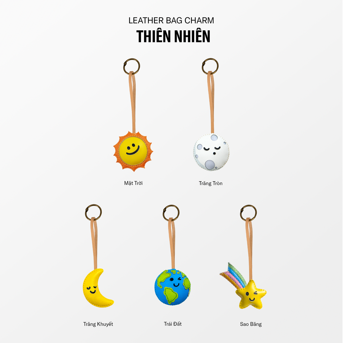 Móc Khóa Da Chủ Đề Thiên Nhiên