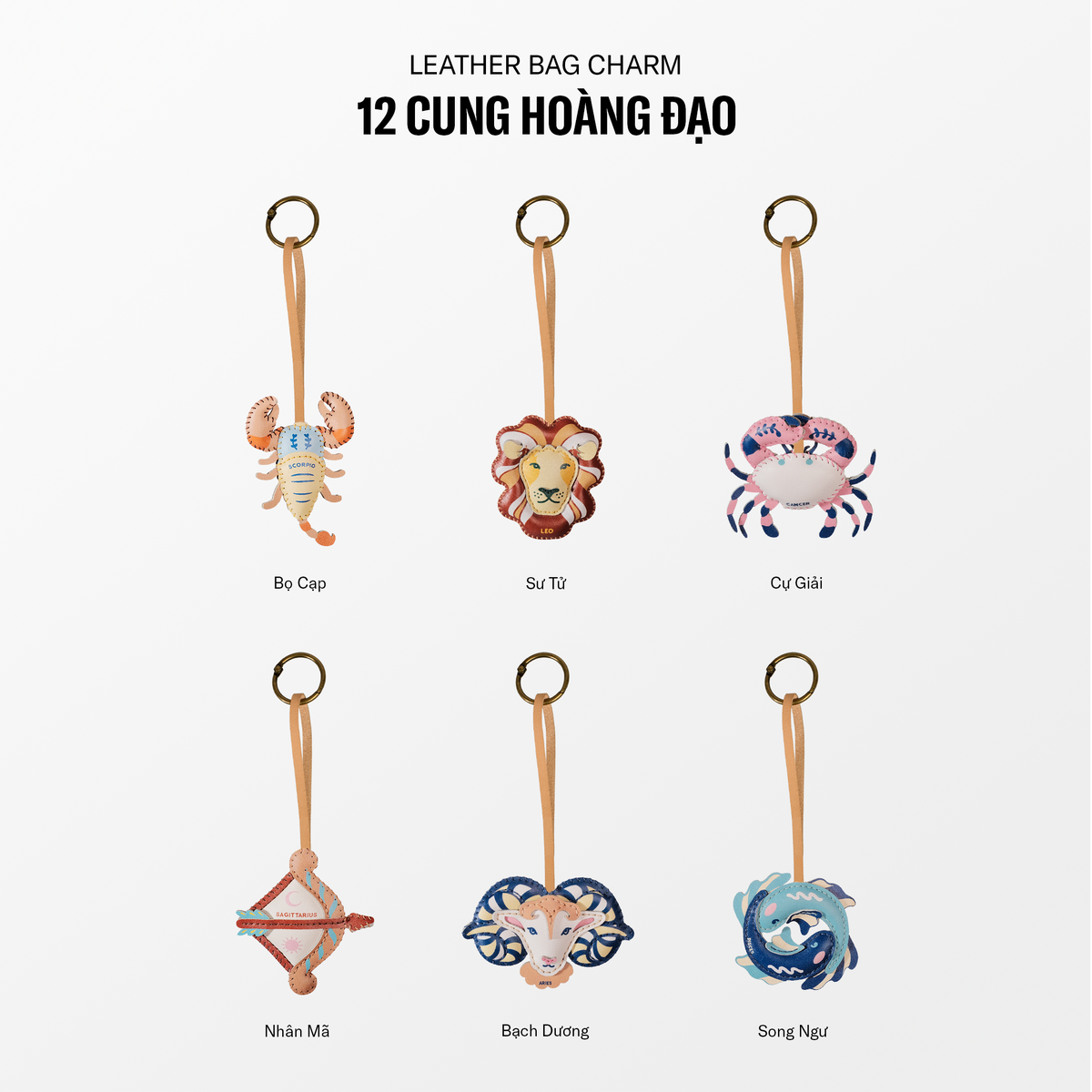 Móc Khóa Da Chủ Đề 12 Cung Hoàng Đạo