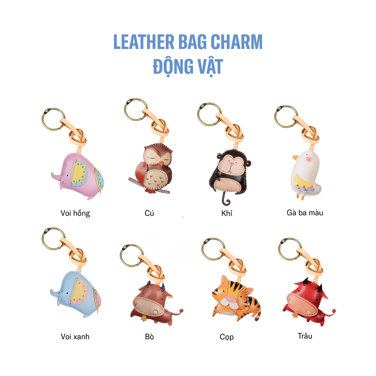 Móc Khóa Da Chủ Đề Động Vật Hoang Dã