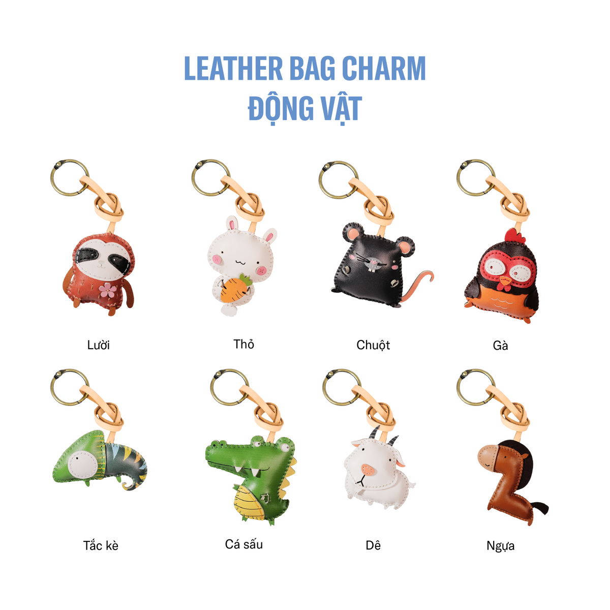 Móc Khóa Da Chủ Đề Động Vật Hoang Dã