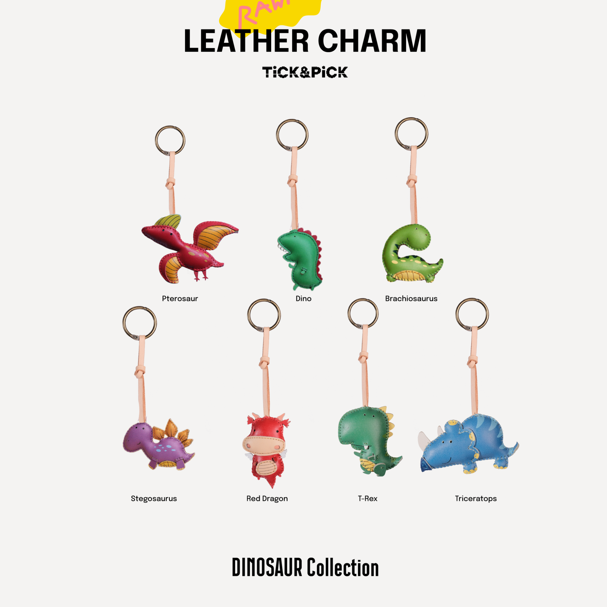 Móc Khóa Da Chủ Đề Khủng Long