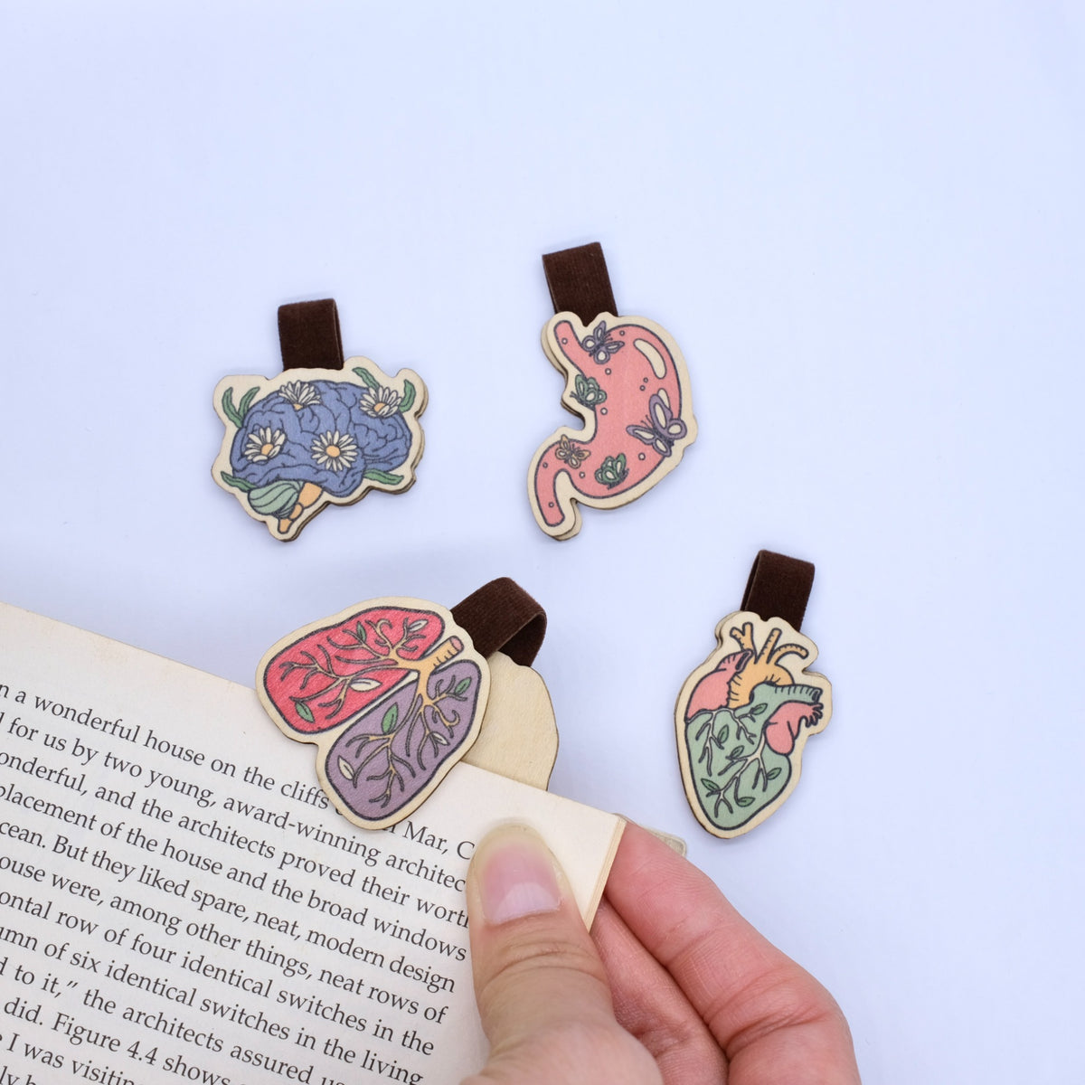 Kẹp Sách Gỗ (Set 4) - Chủ đề vui nhộn