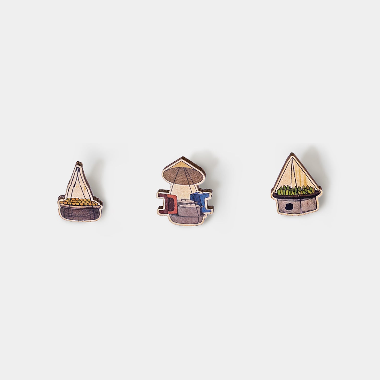 Pin Gỗ - Gánh hàng rong, Gánh cam, Gánh chuối