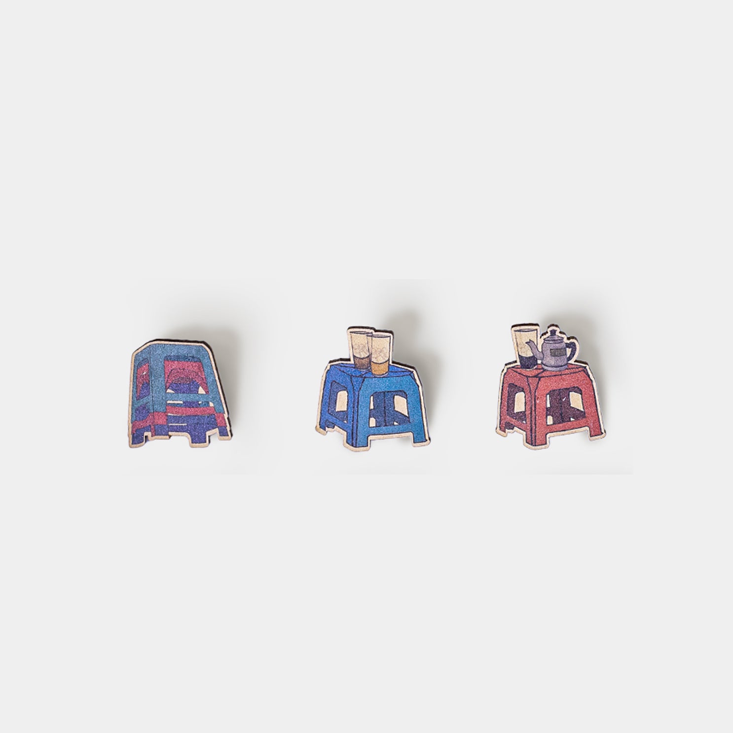 Pin Gỗ - Ghế đỏ, Ghế xanh, Ghế 3 màu
