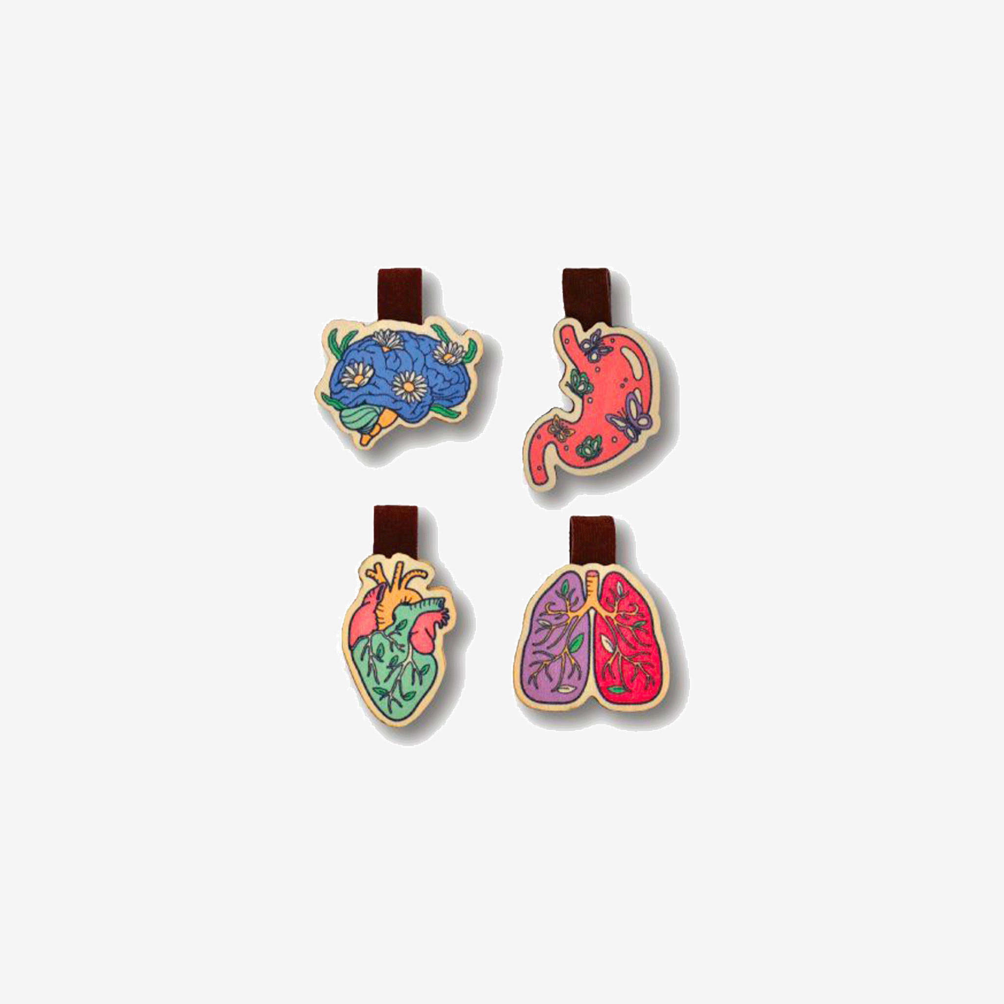 Kẹp Sách Gỗ (Set 4) - Chủ đề vui nhộn