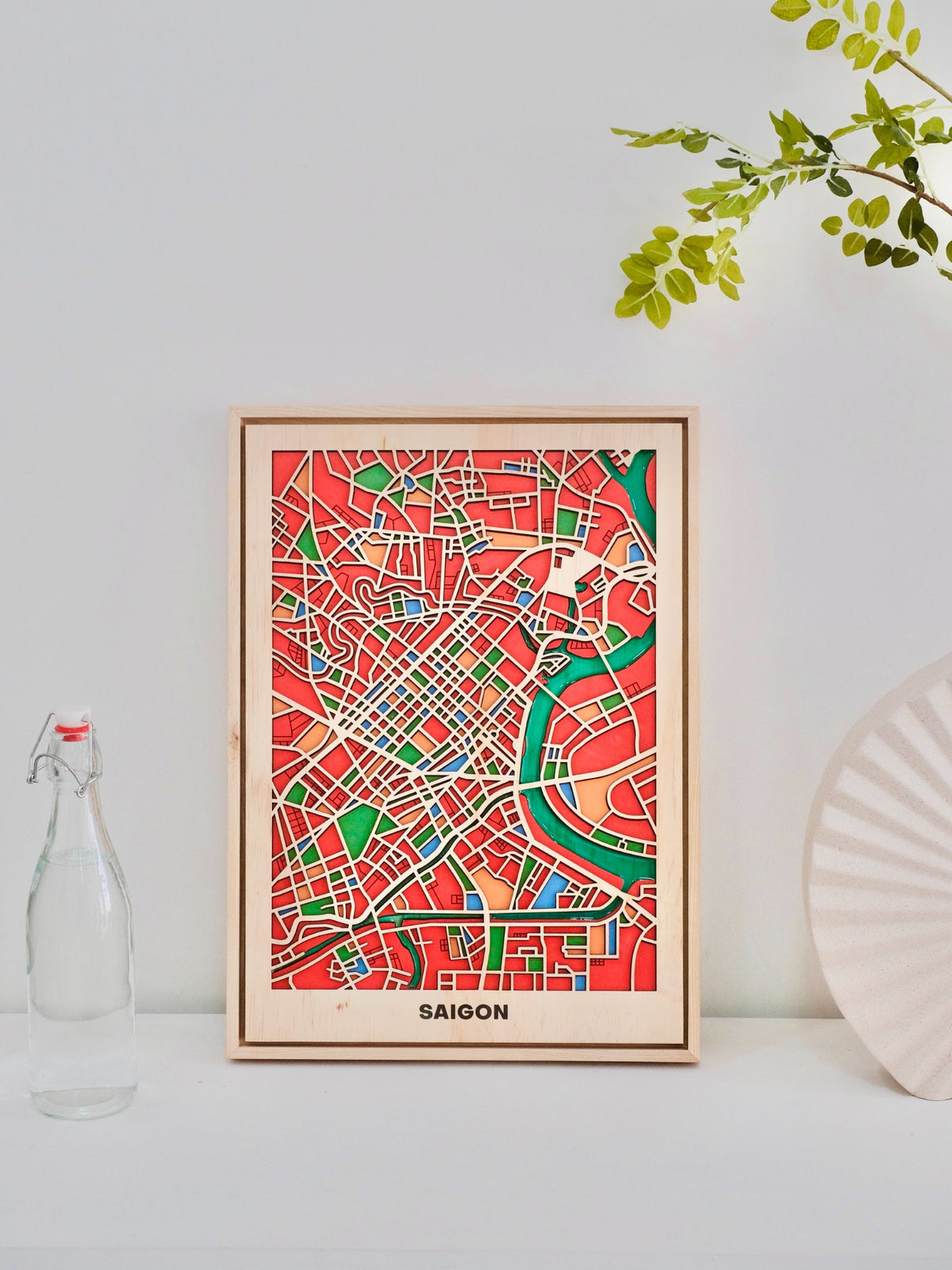 Bản Đồ Tranh Gỗ Việt Nam - Sài Gòn
