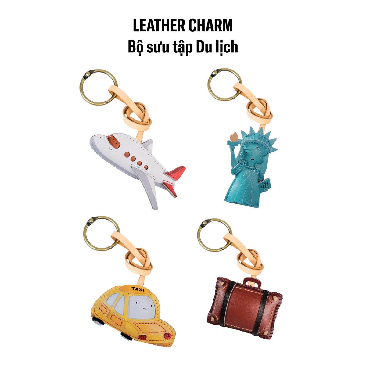 Móc Khóa Da Chủ Đề Du Lịch